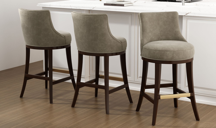 Manhattan Comfort Lucia Wooden Upholstered Chenille Barstool-jennifer