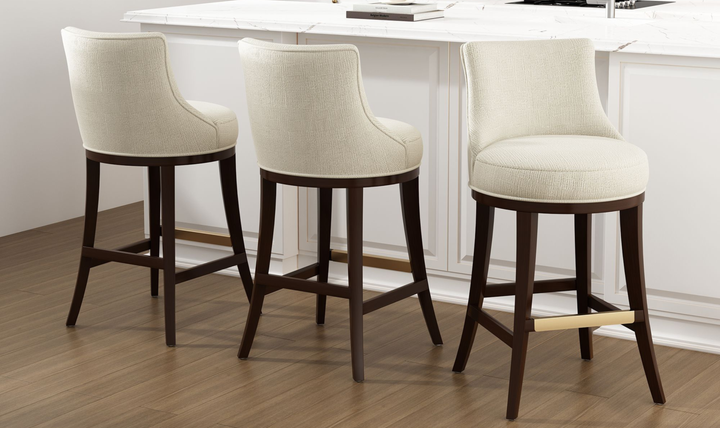 Manhattan Comfort Lucia Wooden Upholstered Chenille Barstool-jennifer