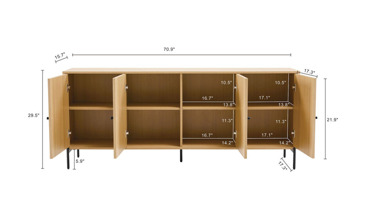 Manhattan Comfort Magnolia Wooden Sideboard-Jenniferfurniture