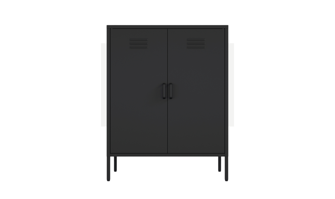 Manhattan Comfort Naomi Metal Accent Cabinet With Adjustable Shelves - Jennifer Furniture