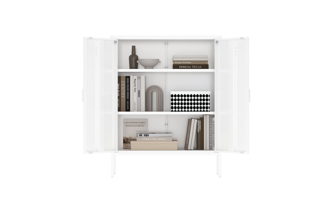 Manhattan Comfort Naomi Metal Accent Cabinet With Adjustable Shelves