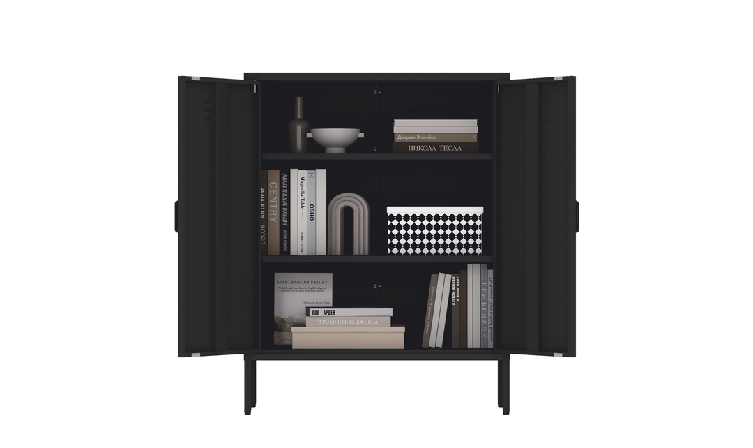 Manhattan Comfort Naomi Metal Accent Cabinet With Adjustable Shelves