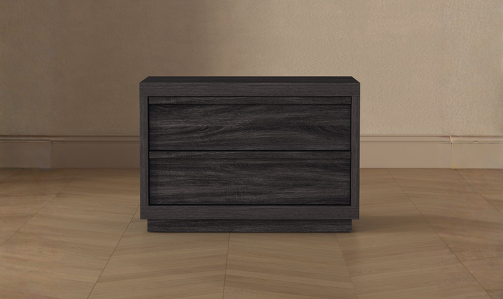 Manhattan Comfort Navis Wooden Nightstand With Two Drawers-Jennifer Furniture