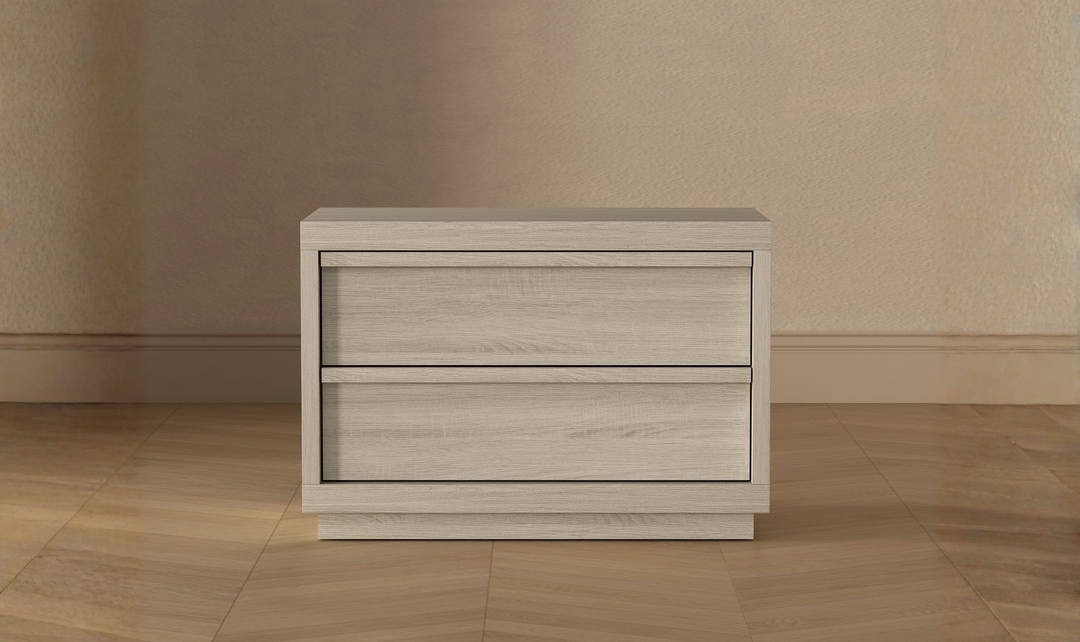 Manhattan Comfort Navis Wooden Nightstand With Two Drawers-Jennifer Furniture