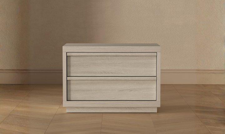 Manhattan Comfort Navis Wooden Nightstand With Two Drawers-Jennifer Furniture