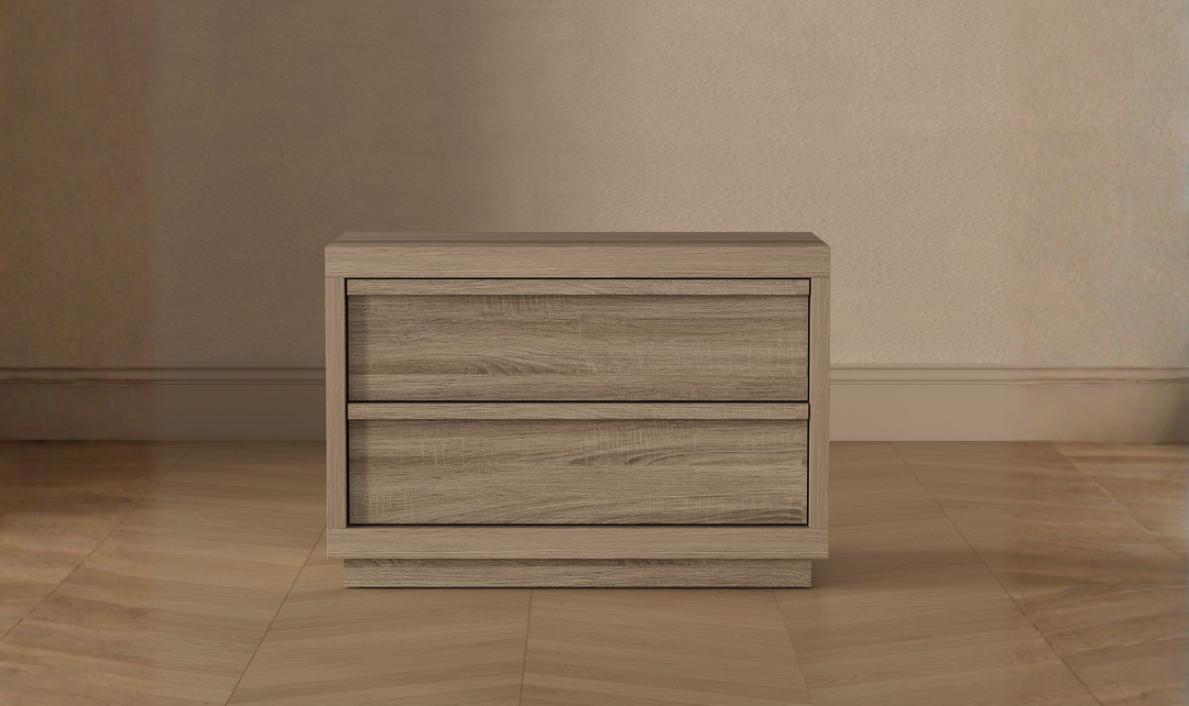 Manhattan Comfort Navis Wooden Nightstand With Two Drawers-Jennifer Furniture