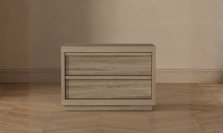 Manhattan Comfort Navis Wooden Nightstand With Two Drawers-Jennifer Furniture