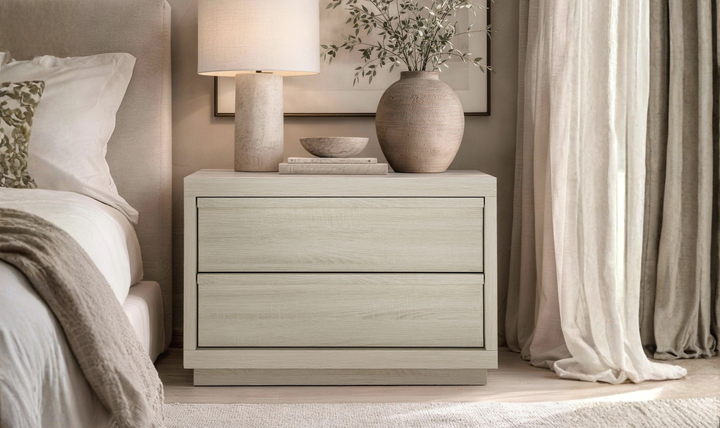 Manhattan Comfort Navis Wooden Nightstand With Two Drawers-Jennifer Furniture