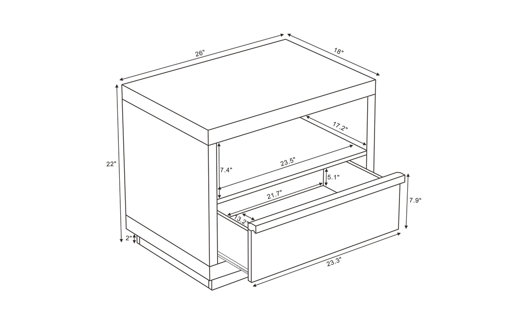 Manhattan Comfort Navis Wooden Nightstand-Jennifer Furniture