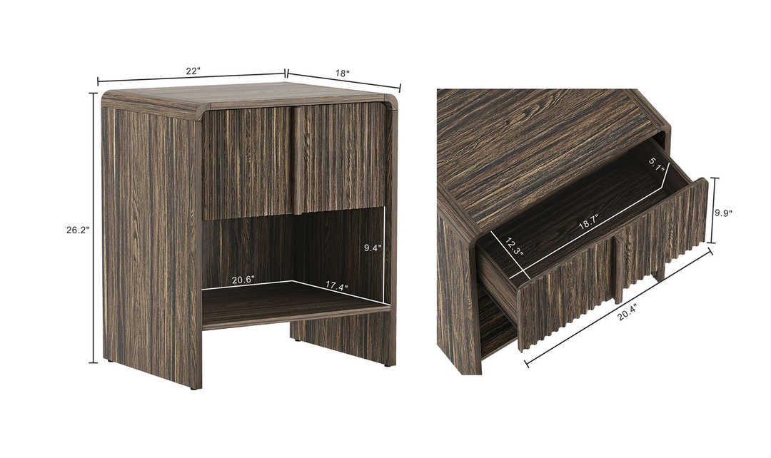 Manhattan Comfort Novara Wooden Nightstand