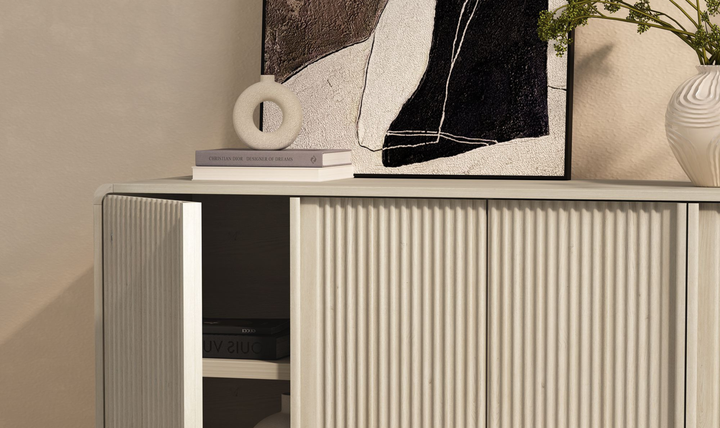 Manhattan Comfort Novara Wooden Sideboard With Four Door