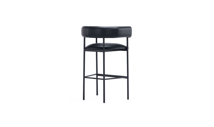 Manhattan Comfort Onda Vegan Leather Metal Upholstered Barstool-Jennifer Furniture