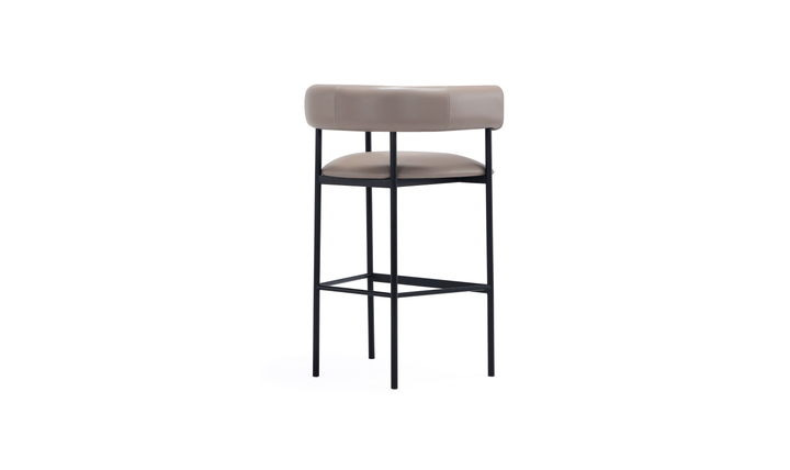 Manhattan Comfort Onda Vegan Leather Metal Upholstered Barstool-Jennifer Furniture