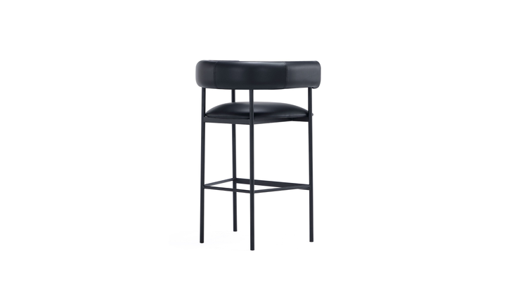 Manhattan Comfort Onda Vegan Leather Metal Upholstered Barstool-Jennifer Furniture