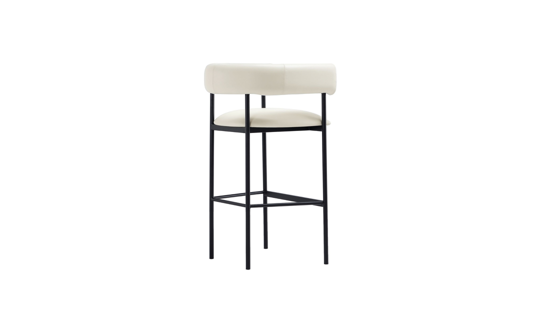 Manhattan Comfort Onda Vegan Leather Metal Upholstered Barstool-Jennifer Furniture