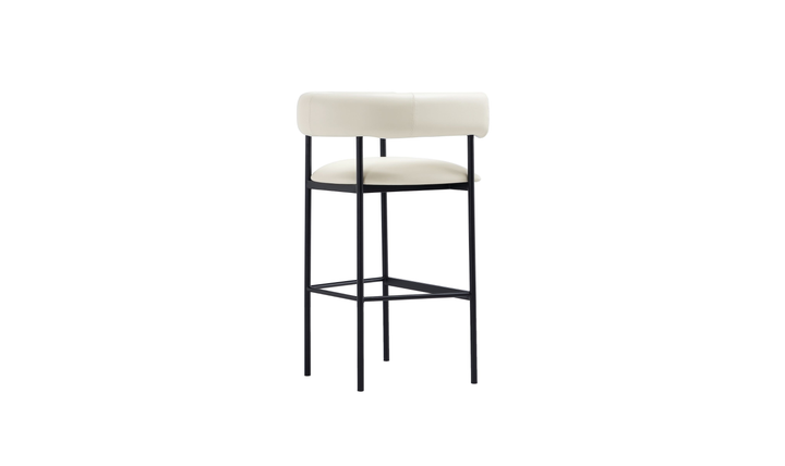 Manhattan Comfort Onda Vegan Leather Metal Upholstered Barstool-Jennifer Furniture