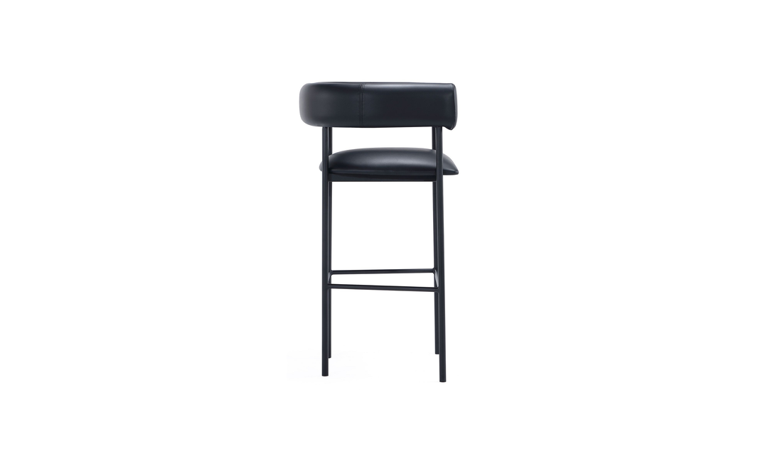 Manhattan Comfort Onda Vegan Leather Metal Upholstered Barstool-Jennifer Furniture