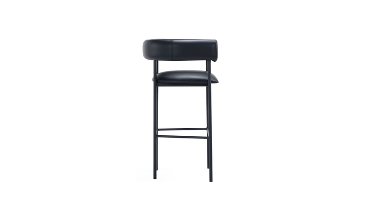 Manhattan Comfort Onda Vegan Leather Metal Upholstered Barstool-Jennifer Furniture