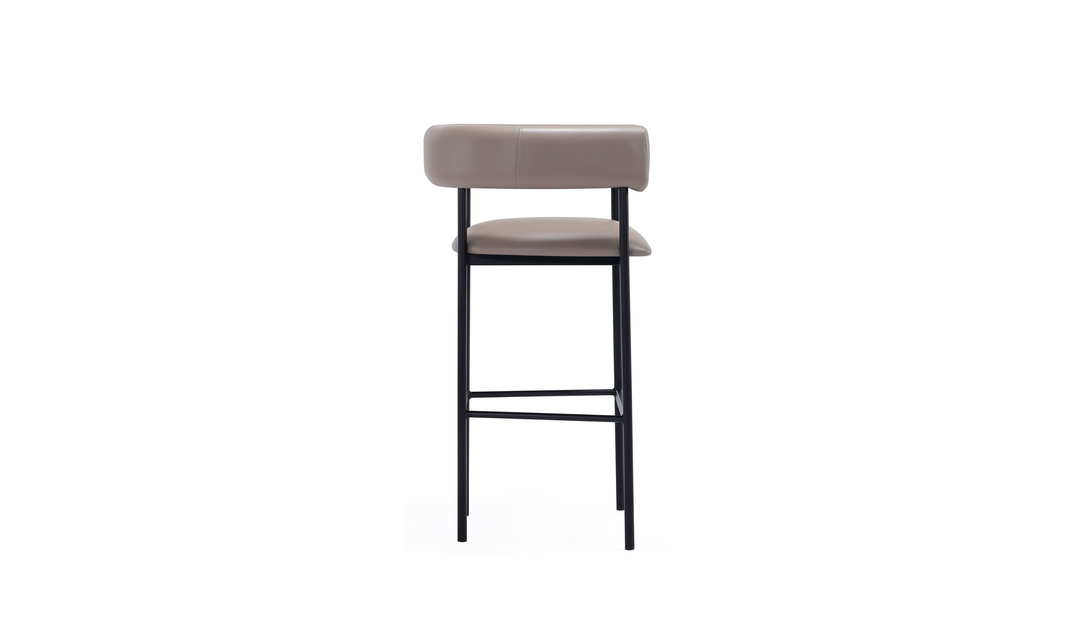 Manhattan Comfort Onda Vegan Leather Metal Upholstered Barstool-Jennifer Furniture