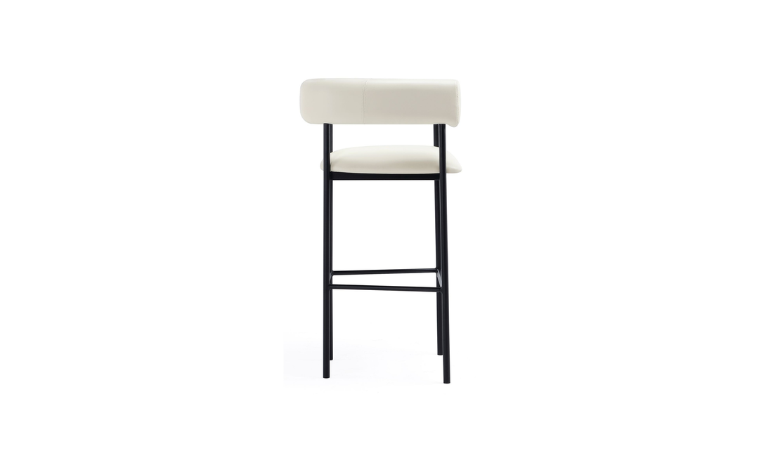 Manhattan Comfort Onda Vegan Leather Metal Upholstered Barstool-Jennifer Furniture