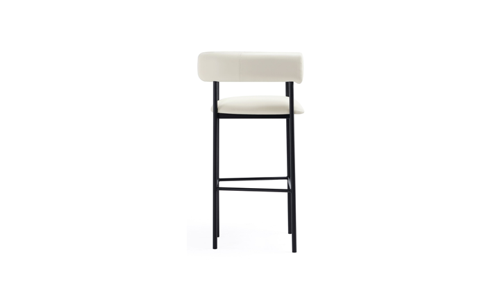 Manhattan Comfort Onda Vegan Leather Metal Upholstered Barstool-Jennifer Furniture