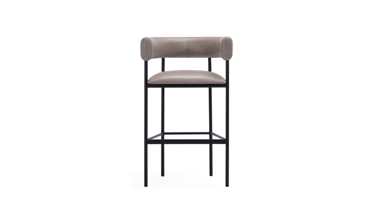 Manhattan Comfort Onda Vegan Leather Metal Upholstered Barstool-Jennifer Furniture
