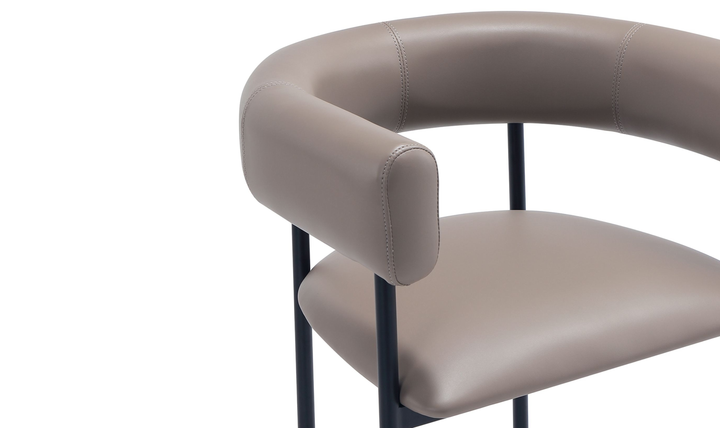 Manhattan Comfort Onda Vegan Leather Metal Upholstered Barstool-Jennifer Furniture