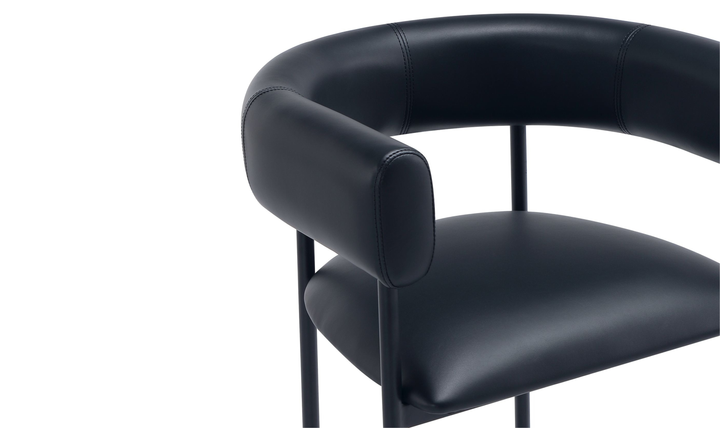 Manhattan Comfort Onda Vegan Leather Metal Upholstered Barstool-Jennifer Furniture