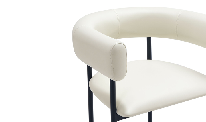 Manhattan Comfort Onda Vegan Leather Metal Upholstered Barstool-Jennifer Furniture