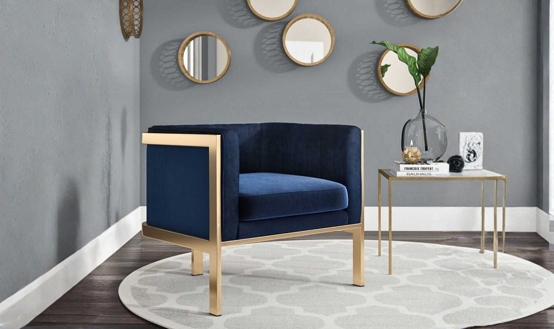 Manhattan Comfort Paramount Velvet Arm Chair-Jennifer Furniture