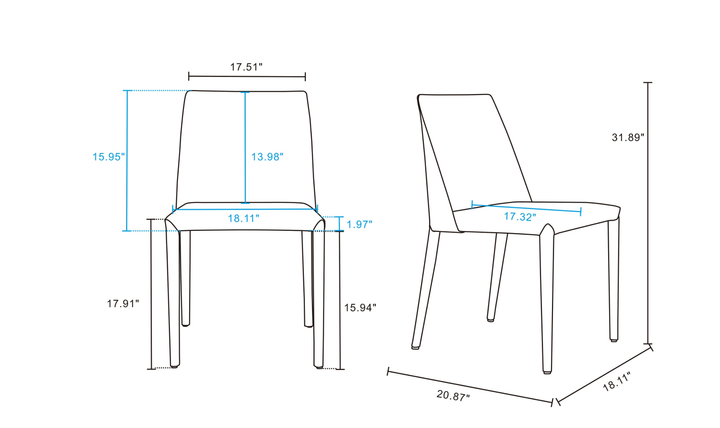 Manhattan Comfort Paris Vegan Leather Dining Chair-Jennifer Furniture