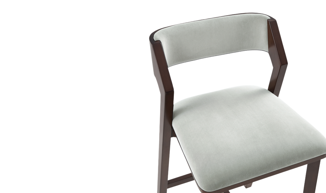 Manhattan Comfort Patricia Wood Upholstered Barstool-Jennifer