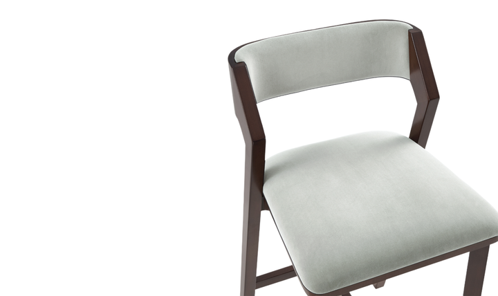 Manhattan Comfort Patricia Wood Upholstered Barstool-Jennifer