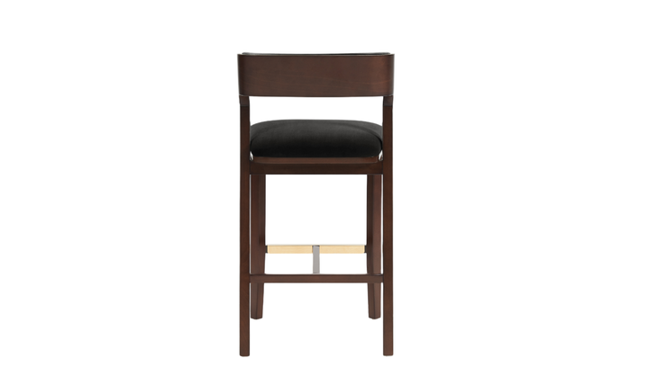 Manhattan Comfort Patricia Wood Upholstered Barstool-Jennifer