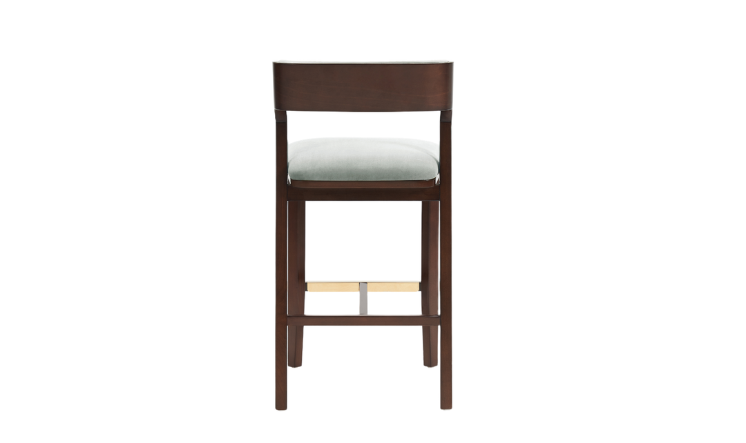 Manhattan Comfort Patricia Wood Upholstered Barstool-Jennifer