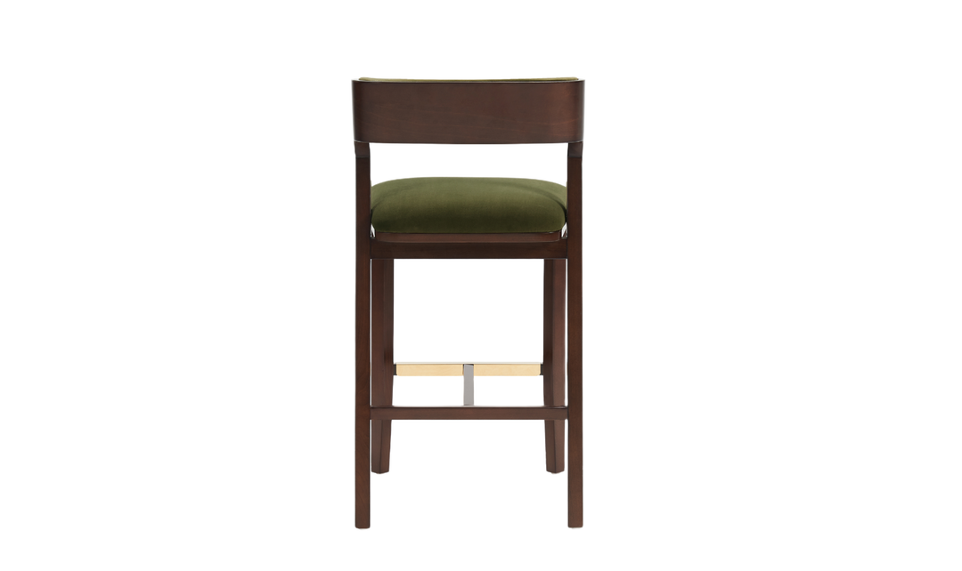 Manhattan Comfort Patricia Wood Upholstered Barstool-Jennifer