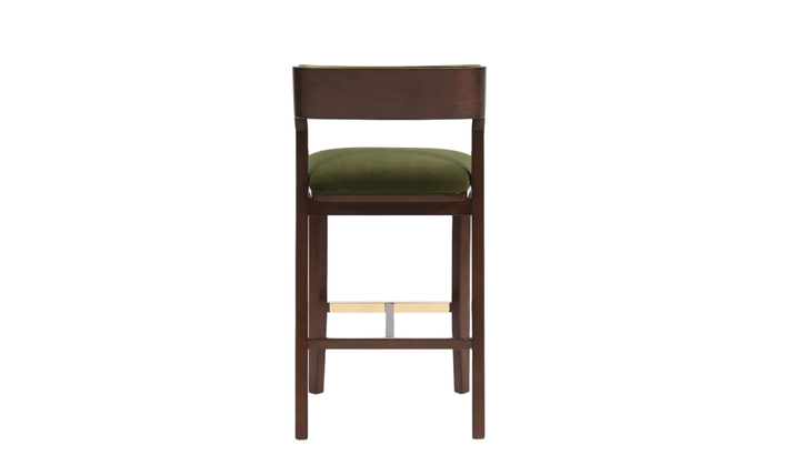 Manhattan Comfort Patricia Wood Upholstered Barstool-Jennifer