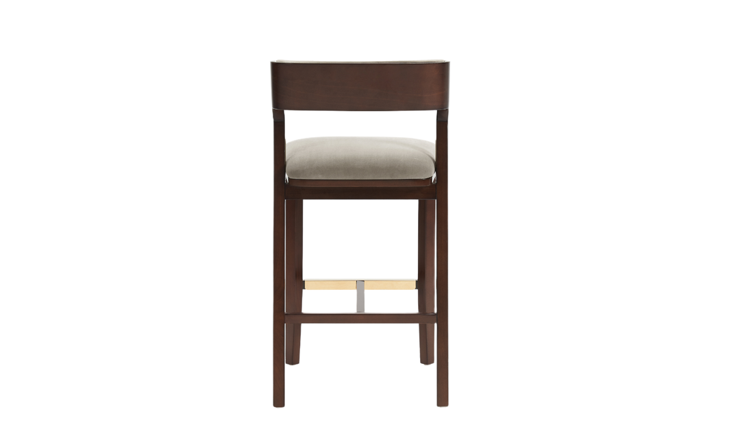 Manhattan Comfort Patricia Wood Upholstered Barstool-Jennifer