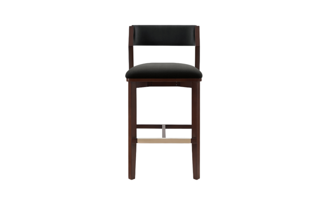 Manhattan Comfort Patricia Wood Upholstered Barstool-Jennifer