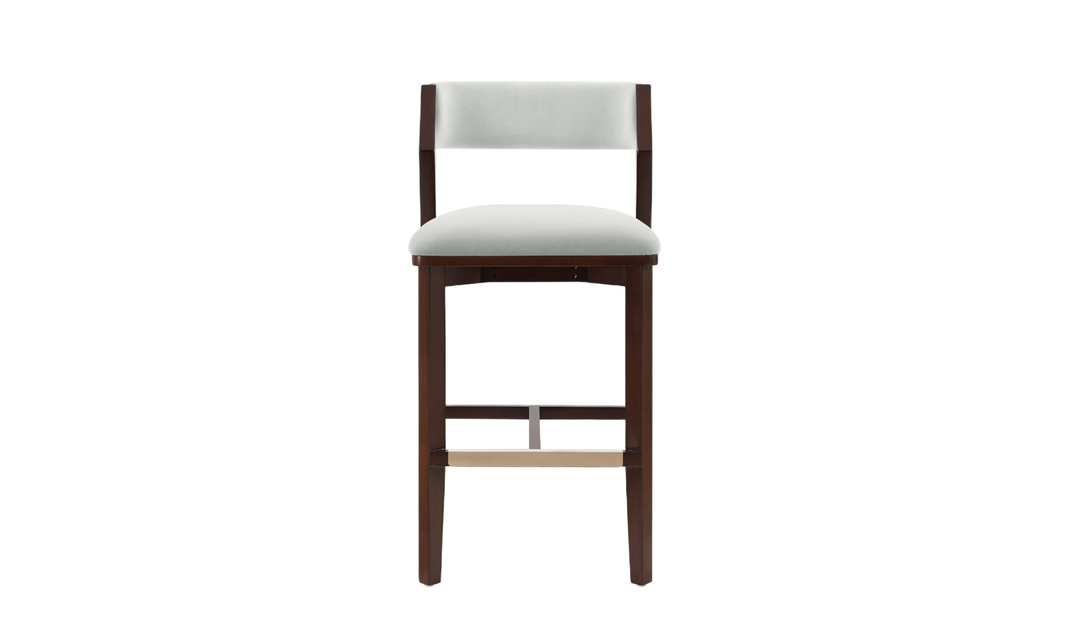 Manhattan Comfort Patricia Wood Upholstered Barstool-Jennifer