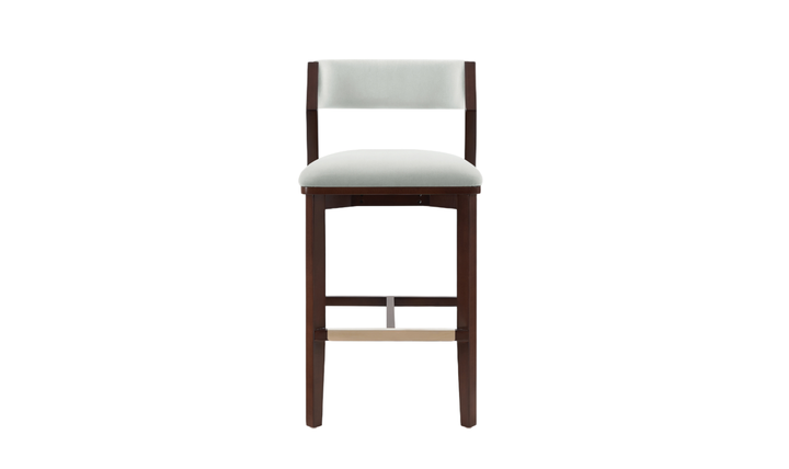 Manhattan Comfort Patricia Wood Upholstered Barstool-Jennifer