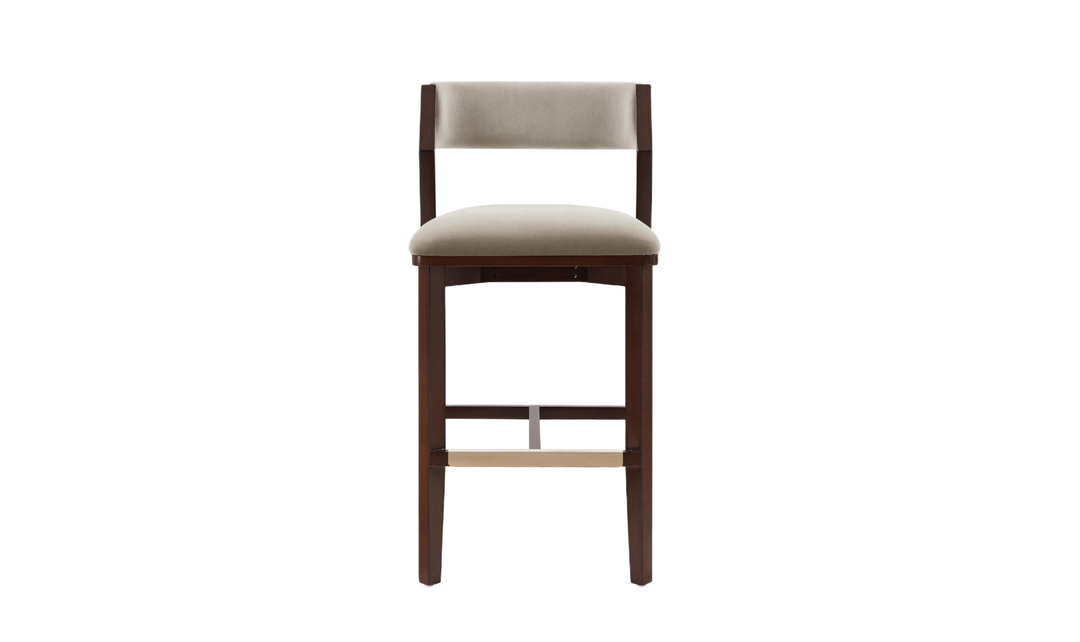 Manhattan Comfort Patricia Wood Upholstered Barstool-Jennifer