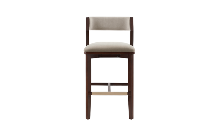 Manhattan Comfort Patricia Wood Upholstered Barstool-Jennifer
