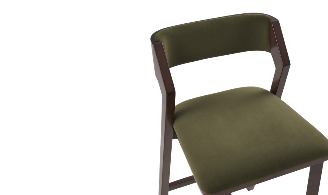 Manhattan Comfort Patricia Wood Upholstered Barstool-Jennifer