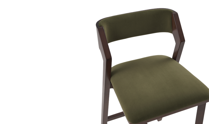 Manhattan Comfort Patricia Wood Upholstered Barstool-Jennifer
