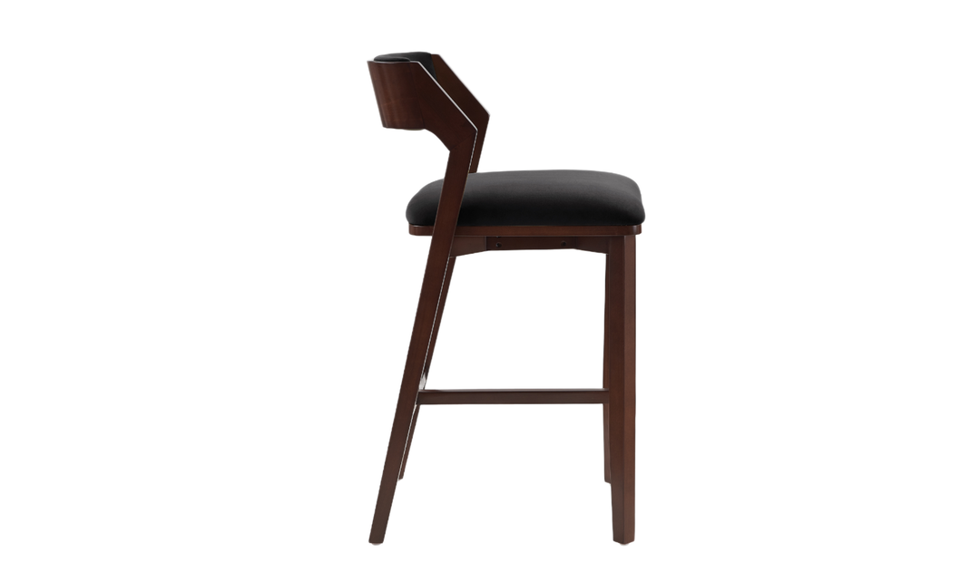 Manhattan Comfort Patricia Wood Upholstered Barstool-Jennifer