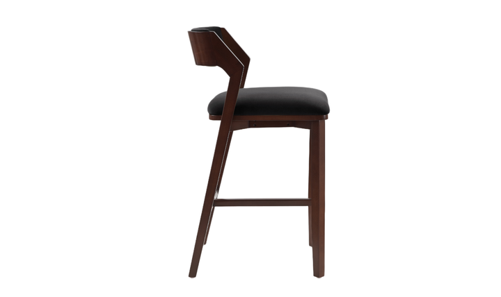 Manhattan Comfort Patricia Wood Upholstered Barstool-Jennifer