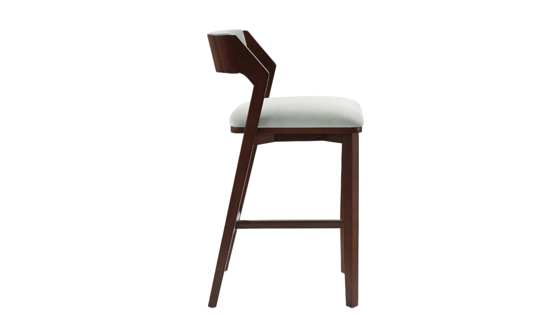Manhattan Comfort Patricia Wood Upholstered Barstool