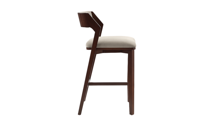 Manhattan Comfort Patricia Wood Upholstered Barstool-Jennifer