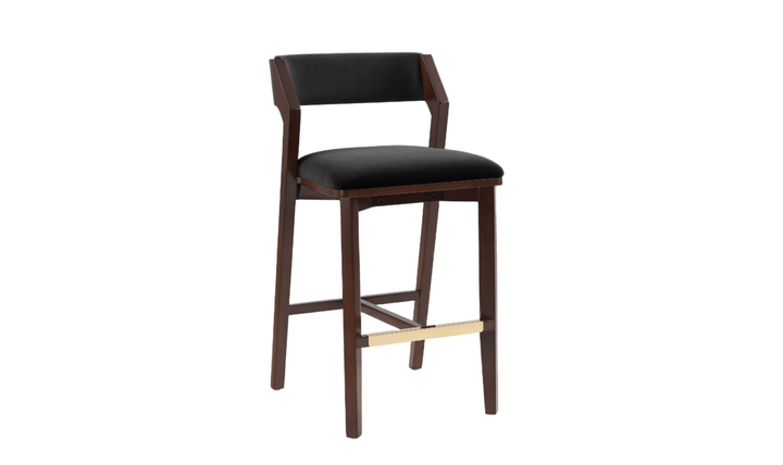 Manhattan Comfort Patricia Wood Upholstered Barstool-Jennifer
